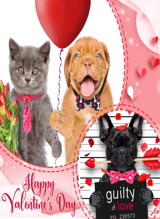 Eccliy 120 Pieces Valentines Day Dog Bow Tie Collar Set Valentines Dog Collar Bows Bulk Adjustable Pet Grooming Neckties for Large Medium Small Pet Cat Holiday Party Decoration Supply - Image 5